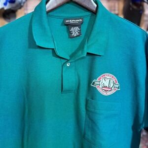 Vintage Heinz 80th Anniversary Polo Shirt Green Workwear Golf Promo Tee